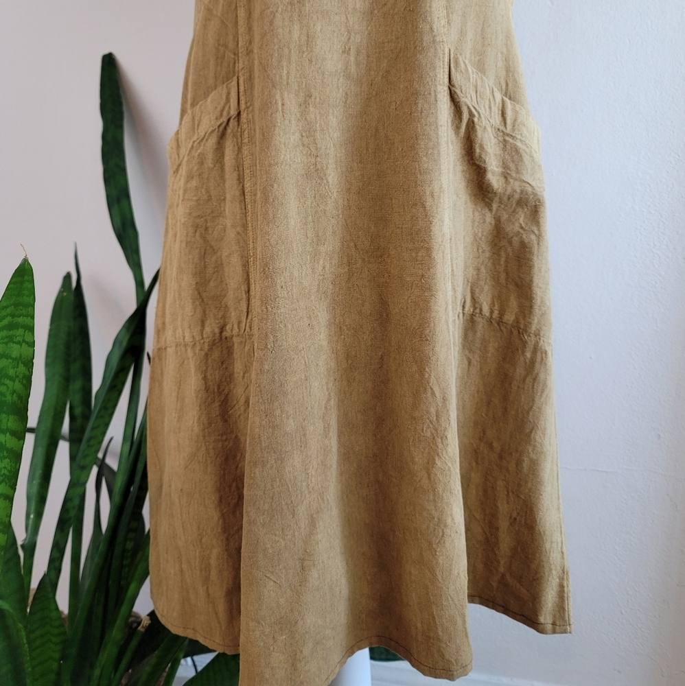 SOLD ❌️ 🎉HP VTG 90s R.J. & Co. Linen Blend Safari Dress - Picture 3 of 13